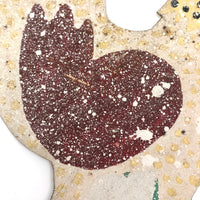 Hand-painted Corrugated Steel Cutout Rooster #2