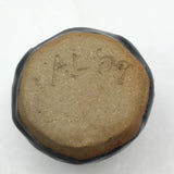 Great Little Hand-formed, Pressed Pattern Blue Pottery Bud Vase