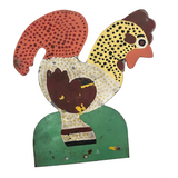 Hand-painted Corrugated Steel Cutout Rooster #3