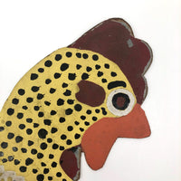 Hand-painted Corrugated Steel Cutout Rooster #3