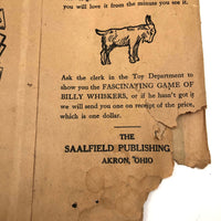 1926 Saalfield Publications Pin the Tail on the Donkey "Donkey Party"
