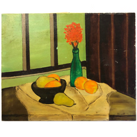 Flowers and Fruit Vintage Still Life Painting