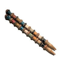 Gorgeous Pair of Victorian Turned Croquet Posts in Original Paint - 22 Inches