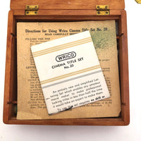 Wrico Complete "Cinema Title" Lettering Set No. 20 in Original Dovetail Wooden Box