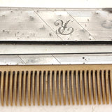 Antique Sterling Silver Baby (or Mustache) Comb, Engraved