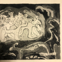 Renate Scheer Kalkofen Large Mid-Century Etching with Dancing Figures