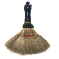 Engraved 1880s Pale Horsehair Ladies Brush with Turned Black Painted Handle