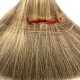 Engraved 1880s Pale Horsehair Ladies Brush with Turned Black Painted Handle