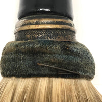 Engraved 1880s Pale Horsehair Ladies Brush with Turned Black Painted Handle