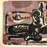 Renate Scheer Kalkofen Mid-Century Ab Ex Print "Still Life," 1962, ed. 5, Purples