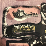 Renate Scheer Kalkofen Mid-Century Ab Ex Print "Still Life," 1962, ed. 5, Purples