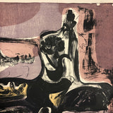 Renate Scheer Kalkofen Mid-Century Ab Ex Print "Still Life," 1962, ed. 5, Purples