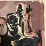 Renate Scheer Kalkofen Mid-Century Ab Ex Print "Still Life," 1962, ed. 5, Purples