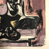 Renate Scheer Kalkofen Mid-Century Ab Ex Print "Still Life," 1962, ed. 5, Purples