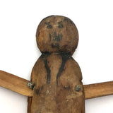 Charming Old Wooden Clothespin Figure with Moving Arms