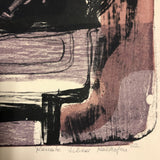 Renate Scheer Kalkofen Mid-Century Ab Ex Print "Still Life," 1962, ed. 5, Purples