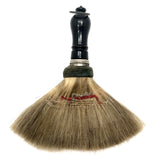 Engraved 1880s Pale Horsehair Ladies Brush with Turned Black Painted Handle