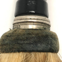 Engraved 1880s Pale Horsehair Ladies Brush with Turned Black Painted Handle