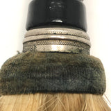Engraved 1880s Pale Horsehair Ladies Brush with Turned Black Painted Handle