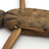 Charming Old Wooden Clothespin Figure with Moving Arms