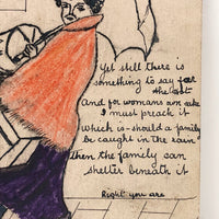 To The Bon Marche, 1908 Hand-drawn Ink and Crayon Postcard