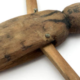 Charming Old Wooden Clothespin Figure with Moving Arms