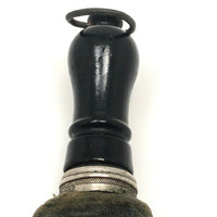 Engraved 1880s Pale Horsehair Ladies Brush with Turned Black Painted Handle