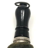 Engraved 1880s Pale Horsehair Ladies Brush with Turned Black Painted Handle