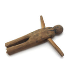 Charming Old Wooden Clothespin Figure with Moving Arms