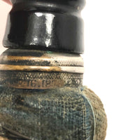 Engraved 1880s Pale Horsehair Ladies Brush with Turned Black Painted Handle
