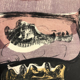 Renate Scheer Kalkofen Mid-Century Ab Ex Print "Still Life," 1962, ed. 5, Purples