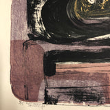 Renate Scheer Kalkofen Mid-Century Ab Ex Print "Still Life," 1962, ed. 5, Purples