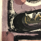 Renate Scheer Kalkofen Mid-Century Ab Ex Print "Still Life," 1962, ed. 5, Purples