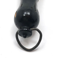 Engraved 1880s Pale Horsehair Ladies Brush with Turned Black Painted Handle
