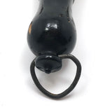 Engraved 1880s Pale Horsehair Ladies Brush with Turned Black Painted Handle