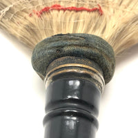 Engraved 1880s Pale Horsehair Ladies Brush with Turned Black Painted Handle