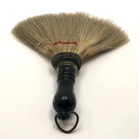 Engraved 1880s Pale Horsehair Ladies Brush with Turned Black Painted Handle