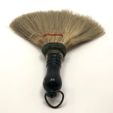 Engraved 1880s Pale Horsehair Ladies Brush with Turned Black Painted Handle
