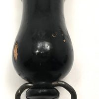 Engraved 1880s Pale Horsehair Ladies Brush with Turned Black Painted Handle