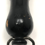 Engraved 1880s Pale Horsehair Ladies Brush with Turned Black Painted Handle