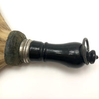 Engraved 1880s Pale Horsehair Ladies Brush with Turned Black Painted Handle