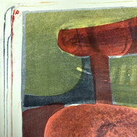 Renate Scheer Kalkofen Mid-Century 1962 "Still Life," Ed. 5, Red, Orange, Green