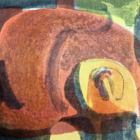 Renate Scheer Kalkofen Mid-Century 1962 "Still Life," Ed. 5, Red, Orange, Green