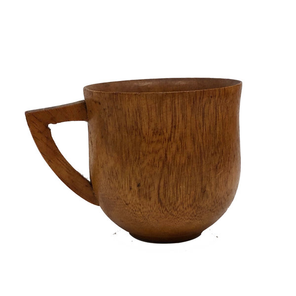 Turned Wooden Cup with Handle