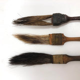 Tiny Old Squirrel Hair Vintage Brushes - Set of Three