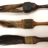 Tiny Old Squirrel Hair Vintage Brushes - Set of Three