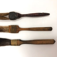 Tiny Old Squirrel Hair Vintage Brushes - Set of Three