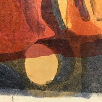 Renate Scheer Kalkofen Mid-Century 1962 "Still Life," Ed. 5, Red, Orange, Green