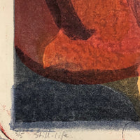 Renate Scheer Kalkofen Mid-Century 1962 "Still Life," Ed. 5, Red, Orange, Green