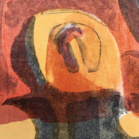 Renate Scheer Kalkofen Mid-Century 1962 "Still Life," Ed. 5, Red, Orange, Green